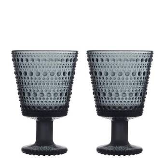 Kitch'n Kastehelmi glas på fot 2-pack mörkgrå erbjuda