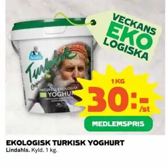 Coop Extra EKOLOGISK TURKISK YOGHURT Lindahls erbjuda