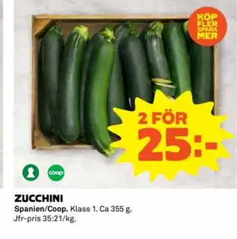Coop Extra ZUCCHINI erbjuda