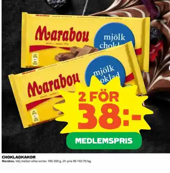 Coop Extra CHOKLADKAKOR Marabou erbjuda