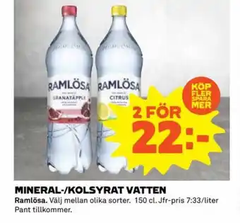 Coop Extra MINERAL-/KOLSYRAT VATTEN Ramlösa erbjuda