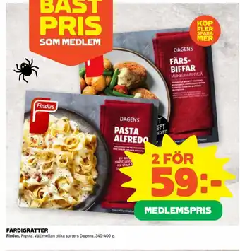 Coop Extra FÄRDIGRÄTTER Findus erbjuda
