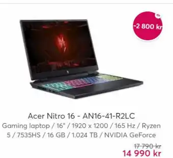 Webhallen Acer Nitro 16 - AN16-41-R2LC erbjuda