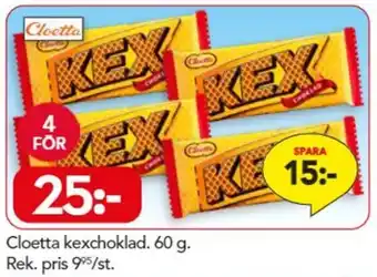 Bo Ohlsson Cloetta kexchoklad. 60 g. erbjuda
