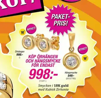Guldfynd Smycken i 18K guld med Kubisk Zirkonia erbjuda