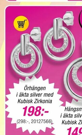Guldfynd Örhängen i äkta silver med Kubisk Zirkonia erbjuda