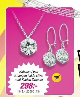 Guldfynd Halsband och örhängen i äkta silver med Kubisk Zirkonia erbjuda