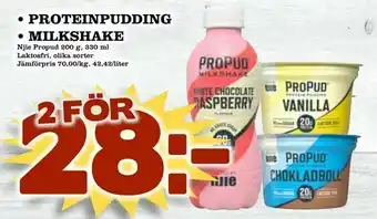 Matvärlden Tensta Proteinpudding • milkshake erbjuda