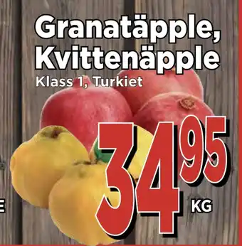 Supergrossen Granatäpple, kvittenäpple erbjuda