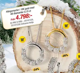 Guldfynd Hängsmycke i 18k guld med 48 diamanter 0,15 ct erbjuda
