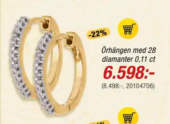 Guldfynd Örhängen med 28 diamanter 0,11 ct erbjuda