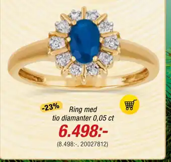 Guldfynd Ring med tio diamanter 0,05 ct erbjuda