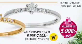 Guldfynd Sju diamanter 0,15 ct erbjuda