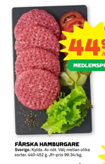 Stora Coop FÄRSKA HAMBURGARE erbjuda