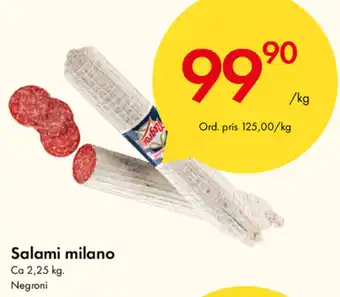Snabbgross Salami milano 2,25kg erbjuda