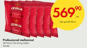 Snabbgross Gevalia Professional mellanrost 48x115g erbjuda