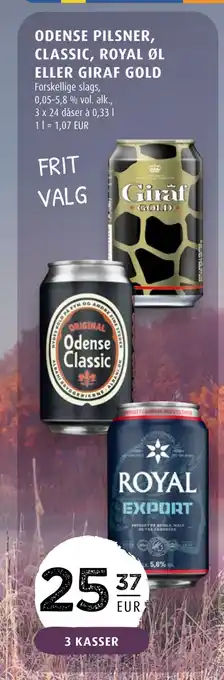 Scandinavian Park Odense pilsner, classic, royal øl eller giraf gold erbjuda
