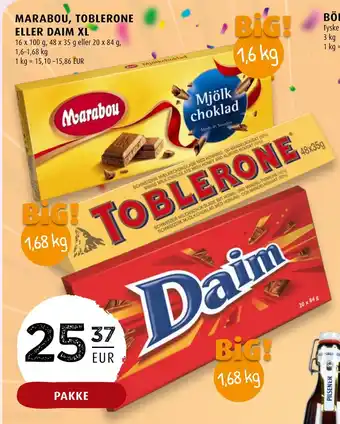 Scandinavian Park Marabou, toblerone eller daim xl erbjuda