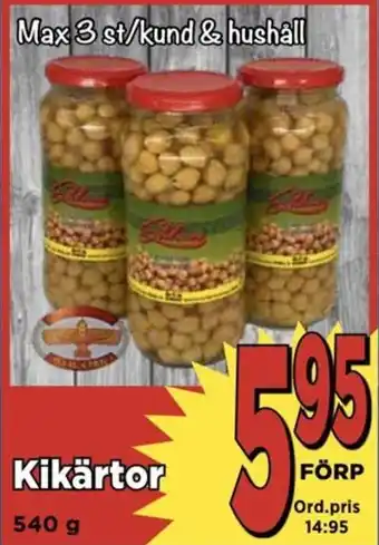 Supergrossen Kikärtor 540 g erbjuda