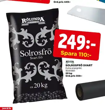 Jem&Fix Solrosfrö svart erbjuda