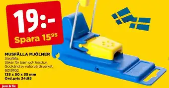 Jem&Fix Musfälla mjölner erbjuda