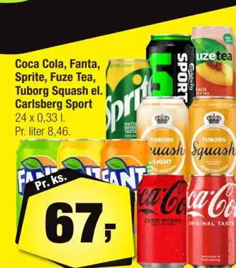 Calle Coca Cola, Fanta, Sprite, Fuze Tea, Tuborg Squash el. Carlsberg Sport erbjuda