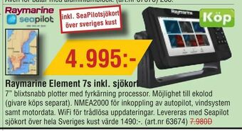 Erlandsons Brygga Raymarine Element 7s inkl. sjökort erbjuda