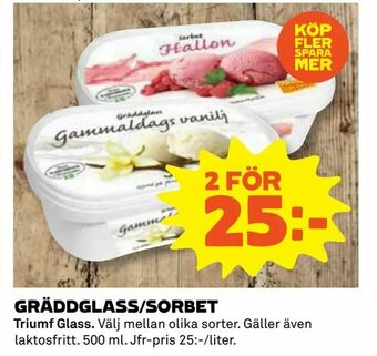 Coop Gräddglass/sorbet erbjuda