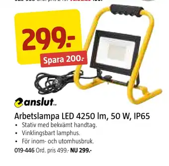 Jula Arbetslampa led 4250 lm, 50 w, ip65 erbjuda