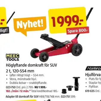 Jula Höglyftande domkraft för suv 2 t, 120-554 mm erbjuda