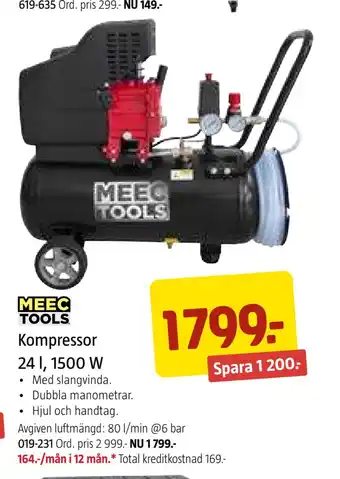 Jula Kompressor 24 l, 1500 w erbjuda
