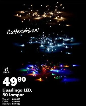 Biltema Ljusslinga led, 50 lampor erbjuda