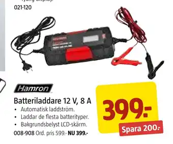 Jula Batteriladdare 12 v, 8 a erbjuda