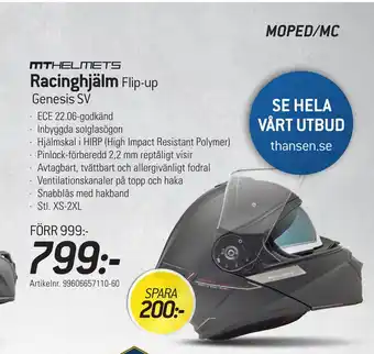 thansen Racinghjälm erbjuda
