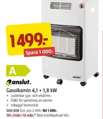 Jula Anslut gasolkamin erbjuda