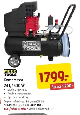 Jula Meec tools kompressor erbjuda