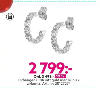 Albrekts Guld Örhängen i 18k vitt guld med kubisk zirkonia erbjuda