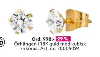 Albrekts Guld Örhängen i 18k guld med kubisk zirkonia erbjuda