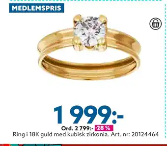 Albrekts Guld Ring i 18k guld med kubisk zirkonia erbjuda