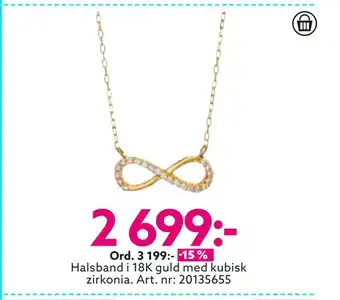 Albrekts Guld Halsband i 18k guld med kubisk zirkonia erbjuda