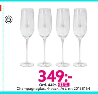 Champagneglas, 4-pack