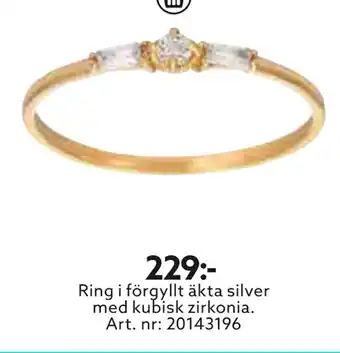 Albrekts Guld Ring i förgyllt äkta silver med kubisk zirkonia erbjuda