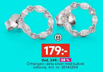 Albrekts Guld Örhängen i äkta silver med kubisk zirkonia erbjuda