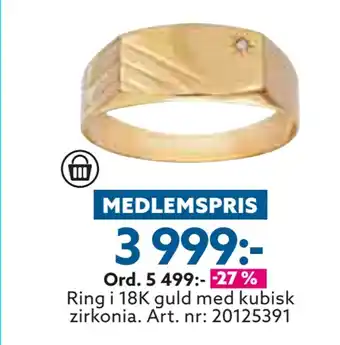 Albrekts Guld Ring i 18k guld med kubisk zirkonia erbjuda
