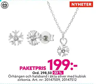 Albrekts Guld Örhängen och halsband i äkta silver med kubisk zirkonia erbjuda