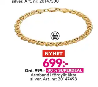 Albrekts Guld Armband i förgyllt äkta silver erbjuda