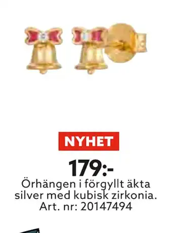 Albrekts Guld Örhängen i förgyllt äkta silver med kubisk zirkonia erbjuda
