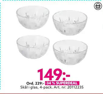 Albrekts Guld Skål i glas, 4-pack erbjuda