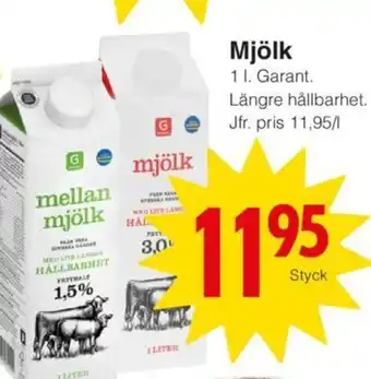 Matöppet Mjölk erbjuda