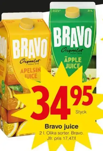 Matöppet Bravo juice erbjuda